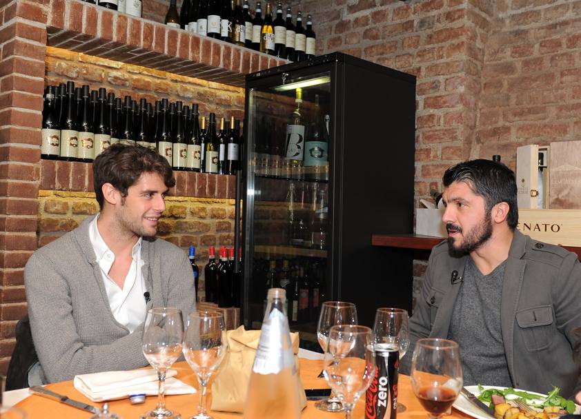 Andrea Poli a cena con Gattuso al ristorante di Rino: Posteria San Rocco di Gallarate. Bozzani